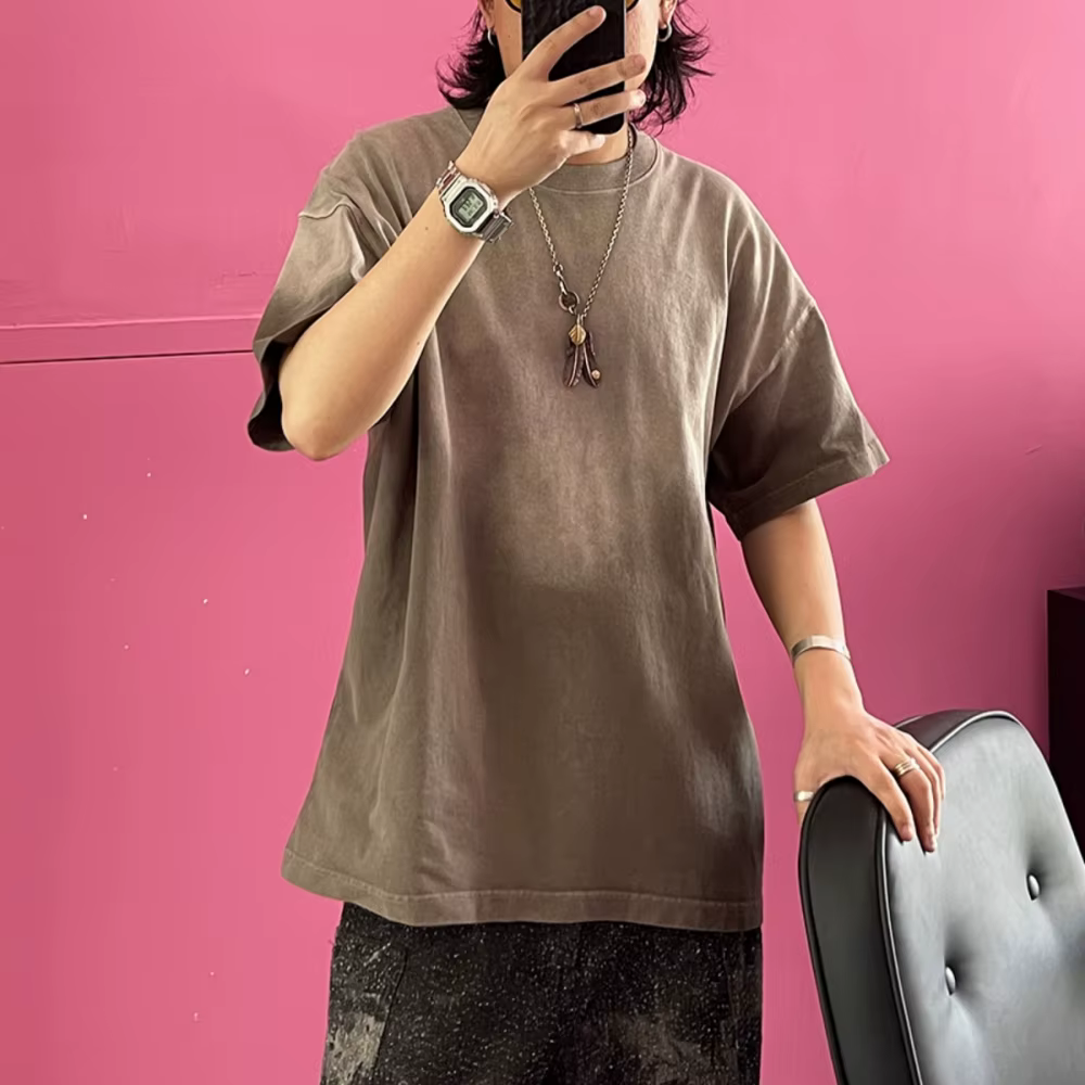 T-Shirt Dégradé à Manches Courtes pour Homme et Femme, Streetwear Populaire Coréen, Hip Hop, Harajuk
