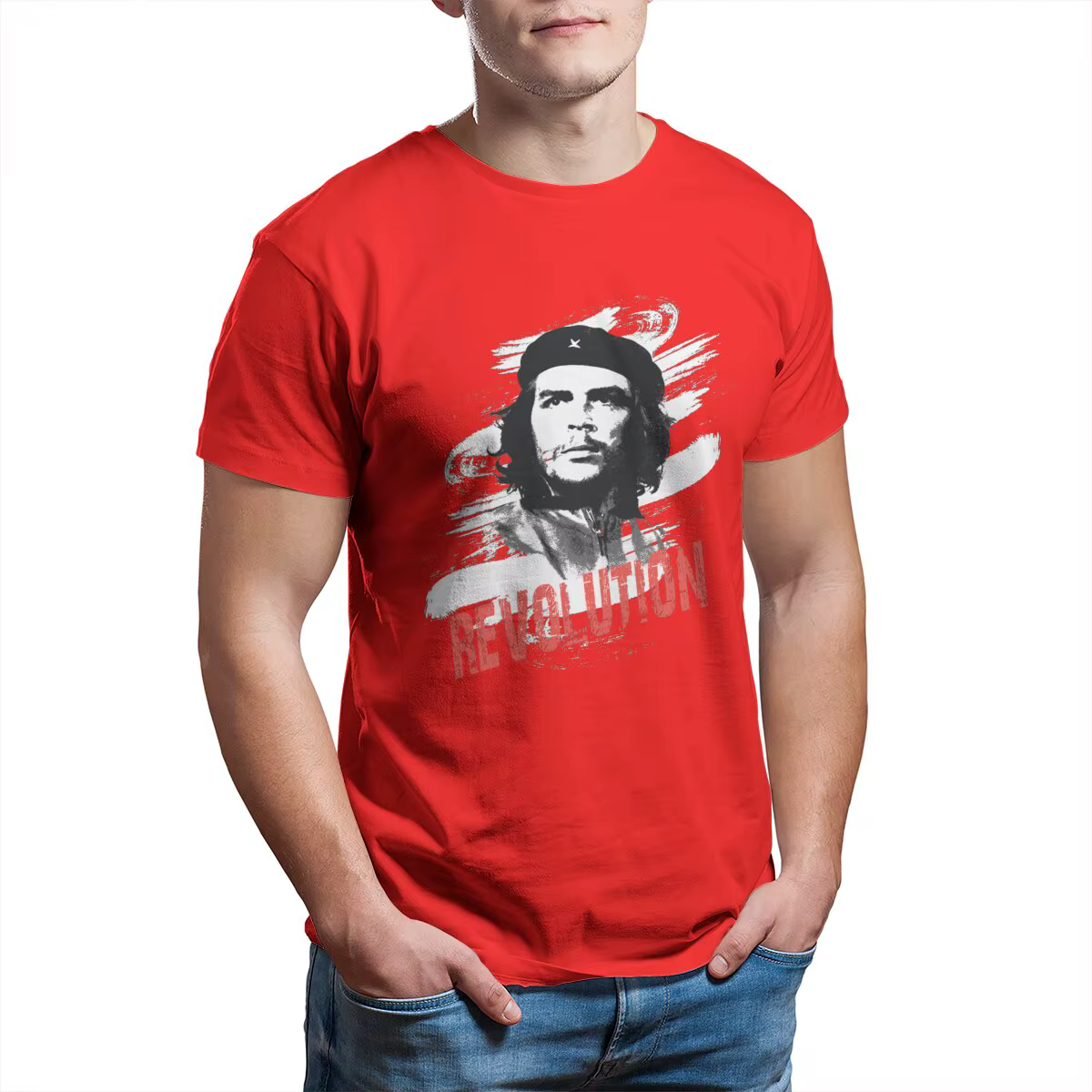 T-shirt Che Guevara Revolution pour homme, 100% coton, grande taille, imprimé graphique, cool