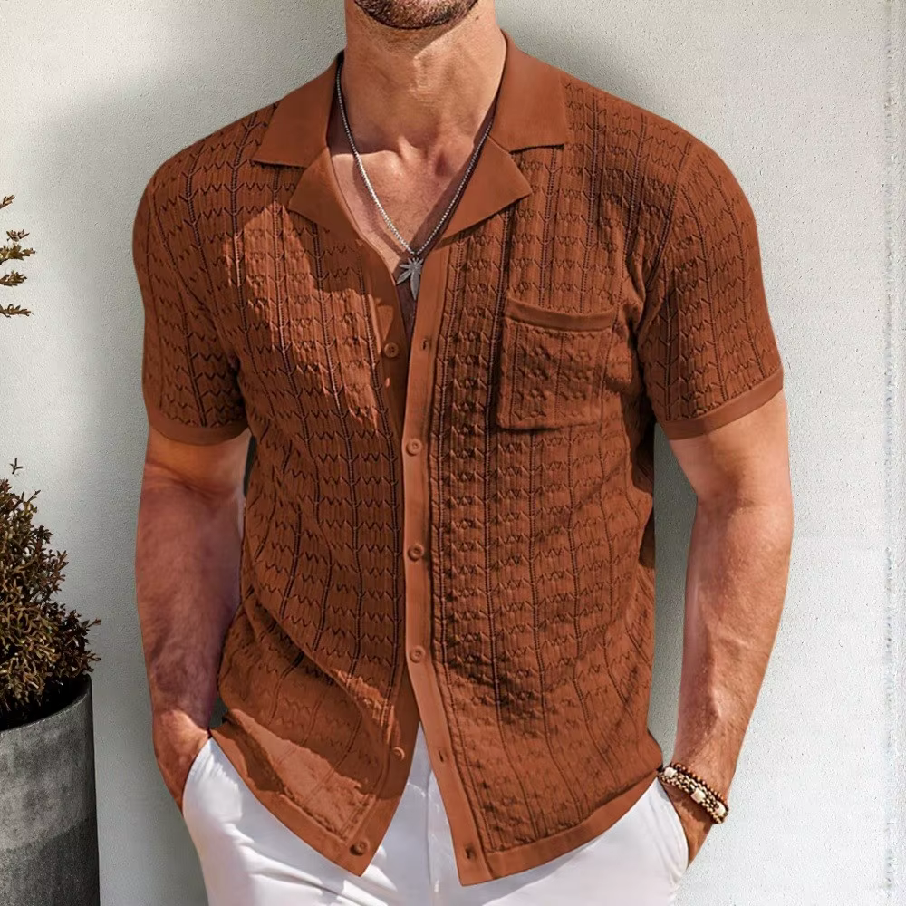 Polo de luxe pour hommes, nouvelle mode américaine, loisirs, tricoté, Cardigan boutonné, hauts tenda
