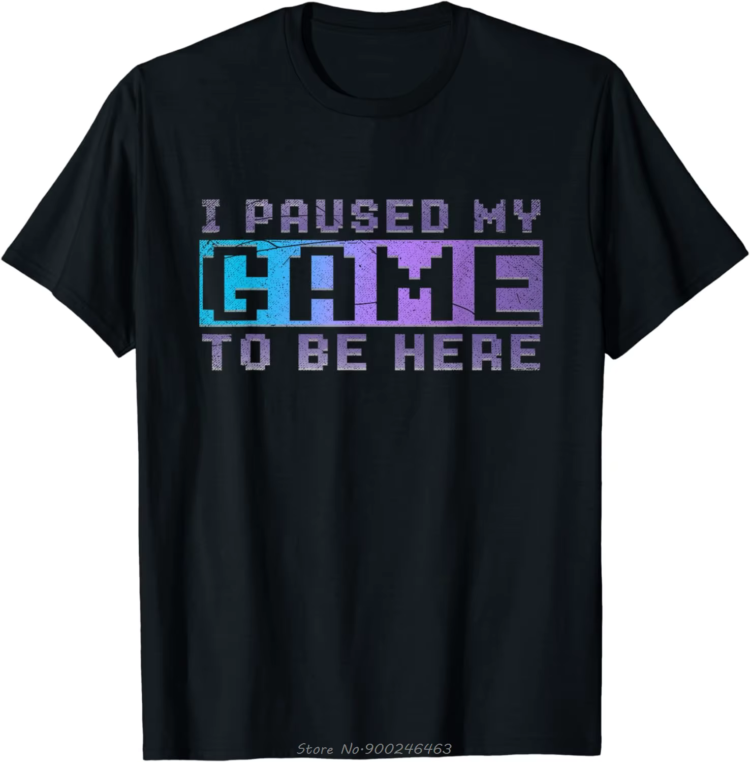 Cadeau drôle de joueur vidéo je suis pause mon jeu pour être ici T-Shirt de jeu décontracté à manche