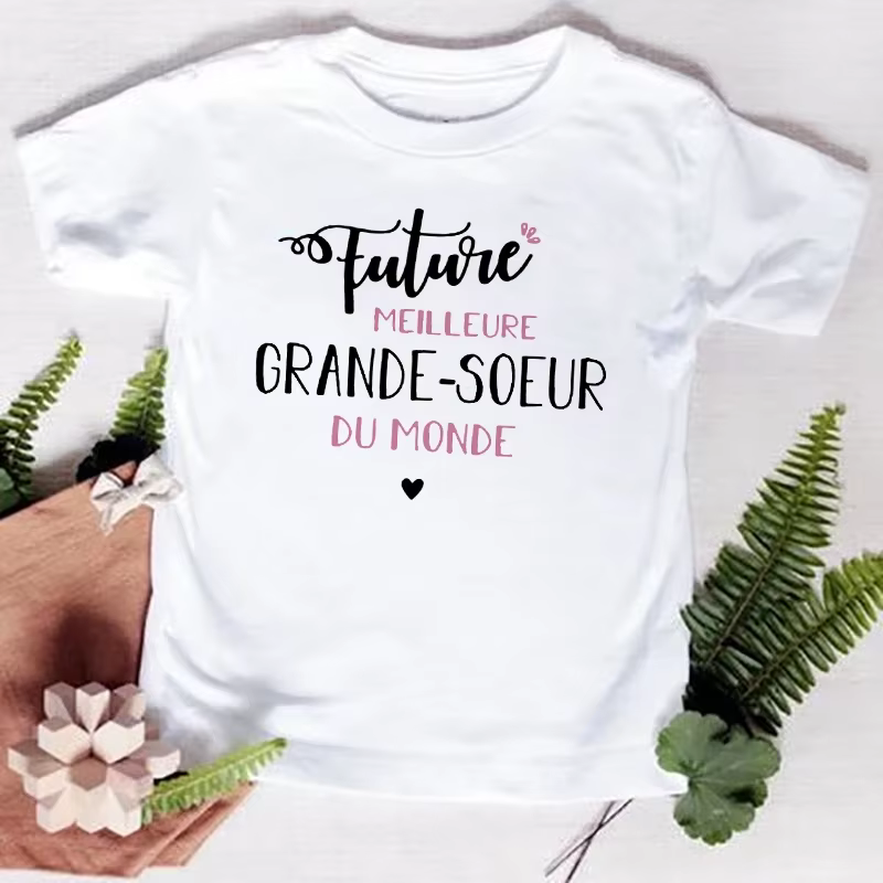 Futur grand frère/soeur du monde enfants T-shirt bébé annonce grossesse enfant T-shirt été garçons f