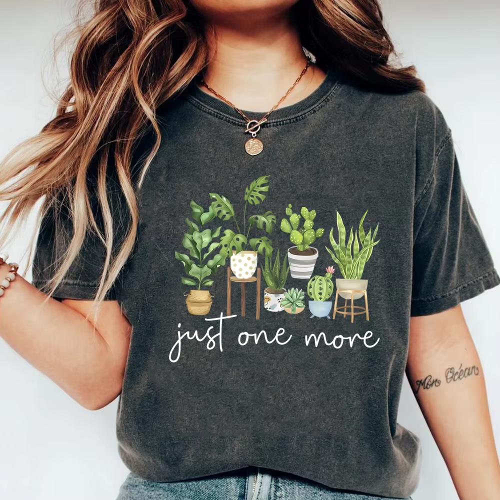 Juste un plus t-shirt plante dame t-shirt plante folle femmes chemises jardinage t-shirt femmes manc