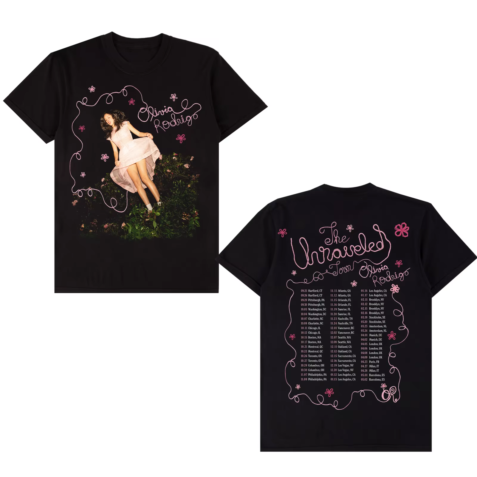 T-shirt Singer Olivia The Unraveled Tour 2026 pour hommes et femmes, vêtements d'été en coton Y2K, m