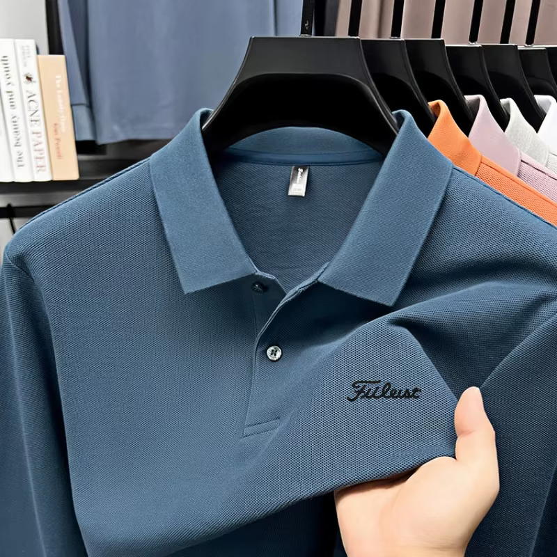 Polo de marque Golf à manches longues, haut imprimé à la mode pour hommes, nouveau printemps, 100% c