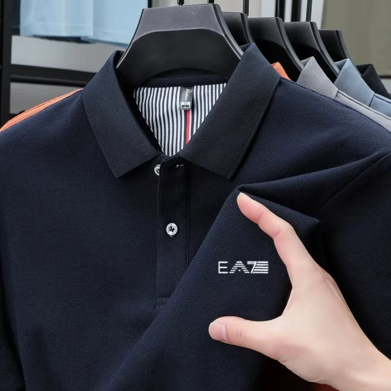 Polo de marque de luxe à manches courtes avec lettres brodées, haut de golf d'été pour hommes, 100% 