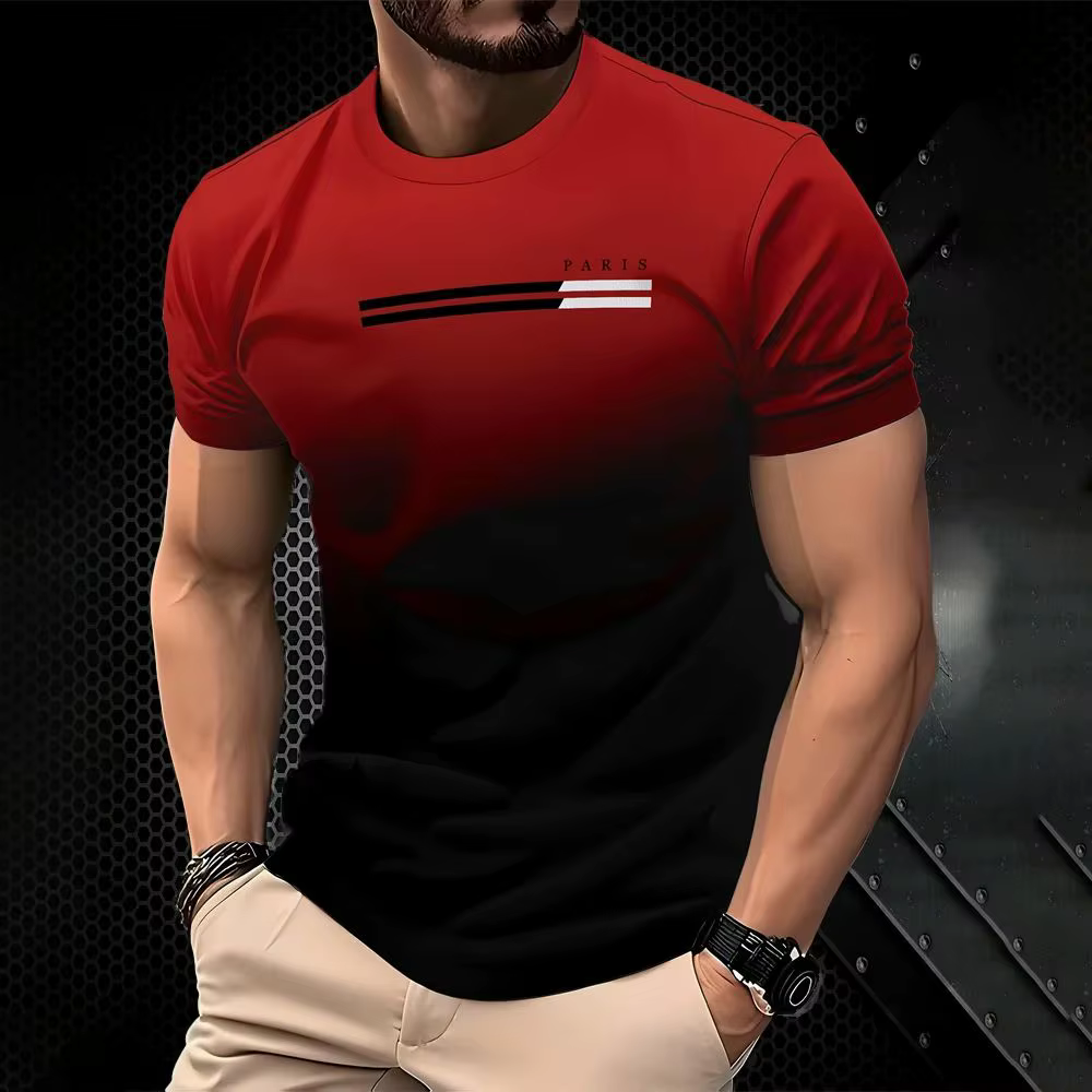 Le nouveau T-shirt d'été à séchage rapide pour hommes 2025 présente une impression dégradée 3D décon