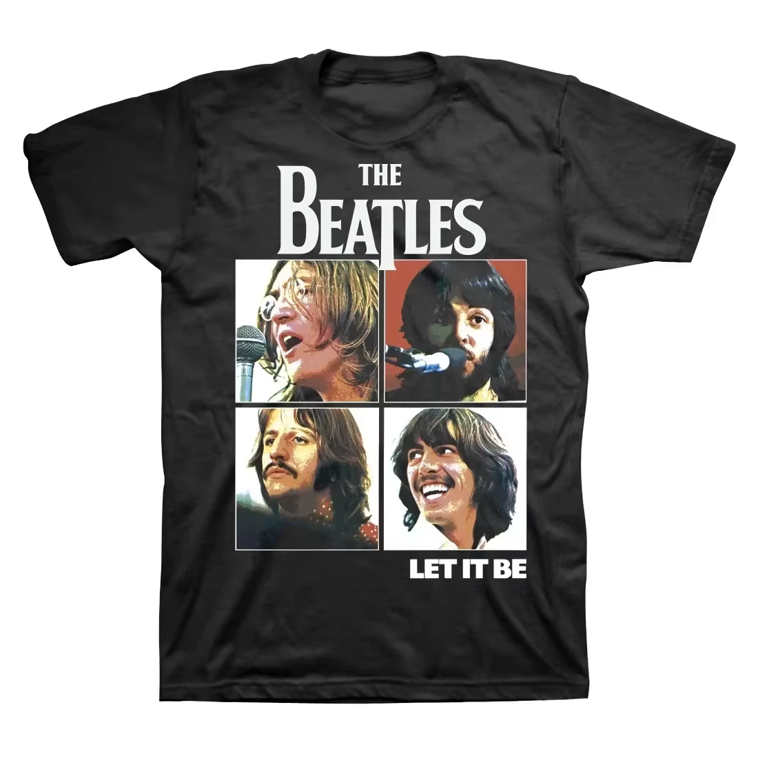 T-shirt Let It Be des Beatles, T-shirt noir unisexe, cadeau familial, luxe haut de gamme, pour homme