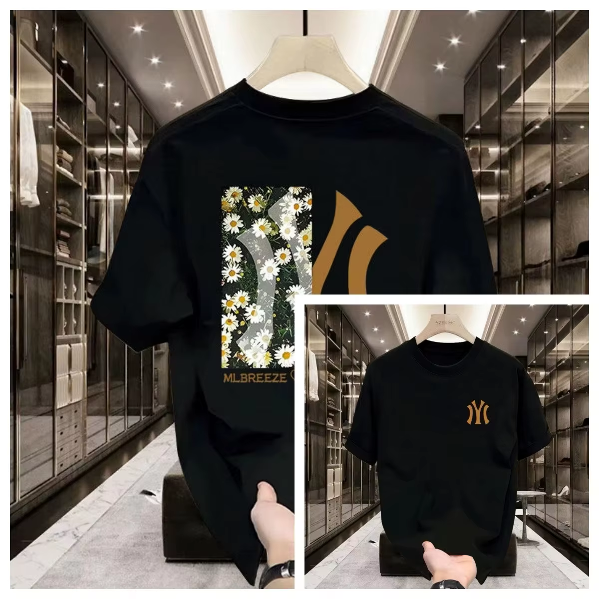 Nouveau T-shirt homme en pur coton à manches courtes, col rond ample, haut de gamme Printemps/Été 20