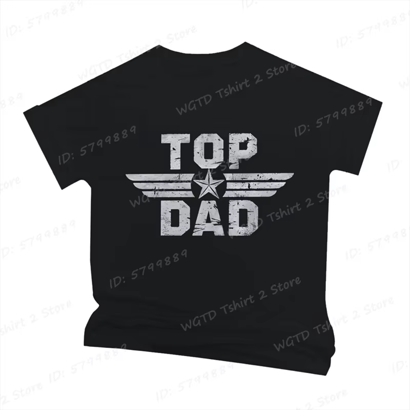 Top Dad Letter Print T-shirt, T-shirts décontractés et confortables à manches courtes et col rond po