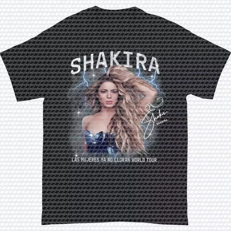 T-shirt Shakira Las Mujeres Ya No Lloran World Tour, imprimé graphique rétro, unisexe, en coton, déc