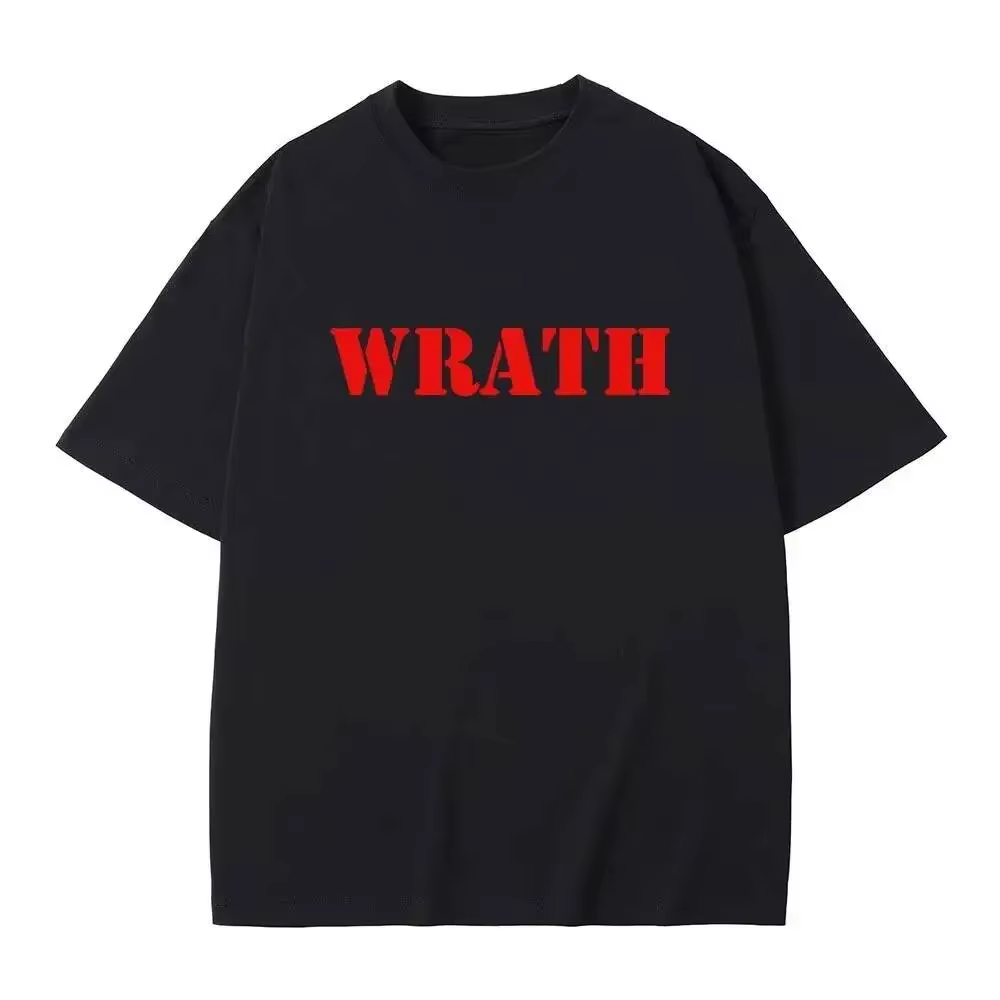 T-shirt humoristique avec logo Wrath Natural Selection, décontracté, surdimensionné, col rond, pour 