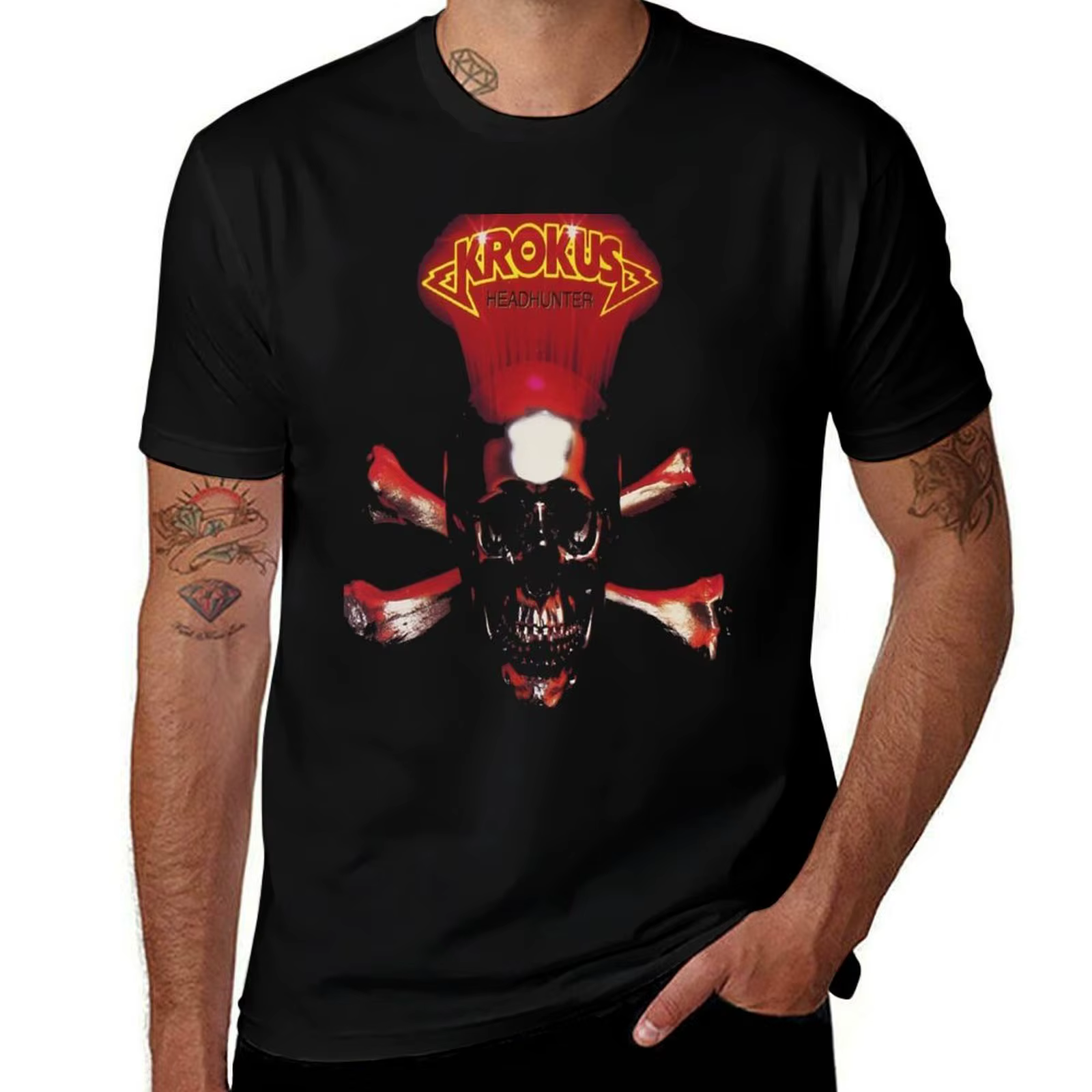 T-shirt décontracté avec logo krokus original, best-seller, pour hommes