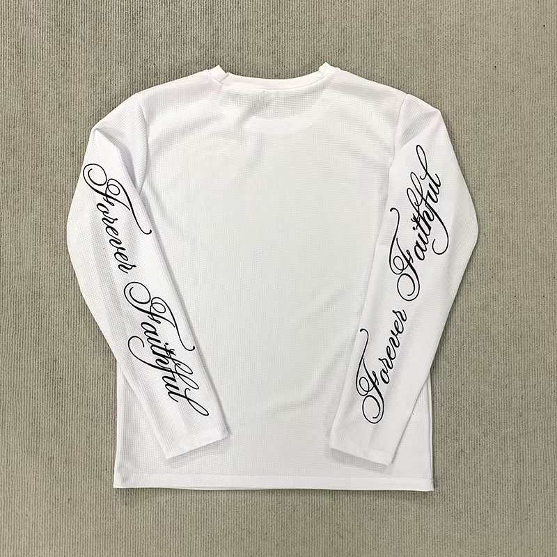T-shirt à manches longues rétro américain Y2K, col rond décontracté, léger et respirant, imprimé let