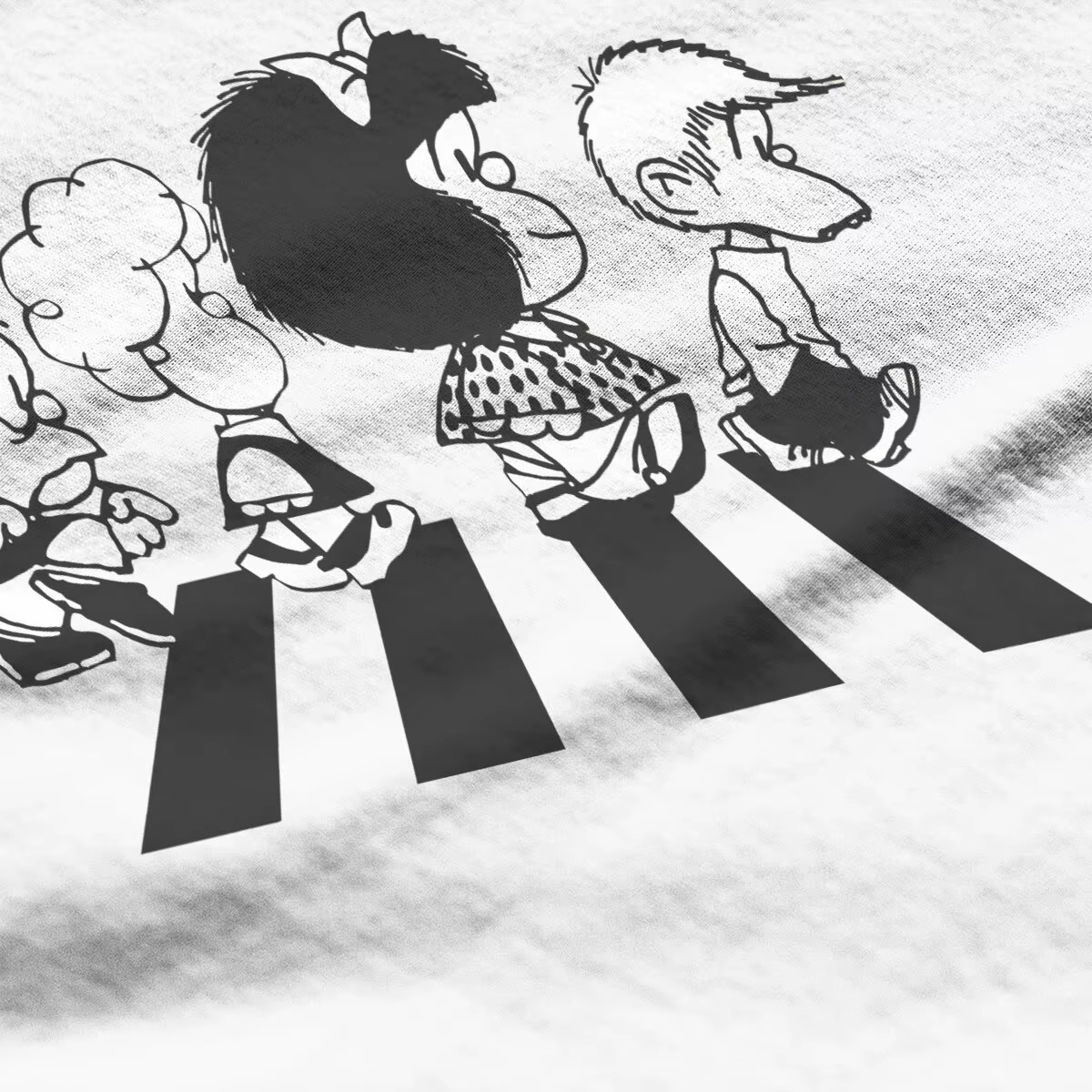 T-shirt Mafalda à col rond pour femmes et filles, t-shirts graphiques de dessin animé, polyester, ca