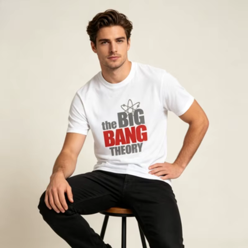 T-Shirt humoristique The Big Bang Theory pour hommes, col rond, manches courtes, vêtements de fête