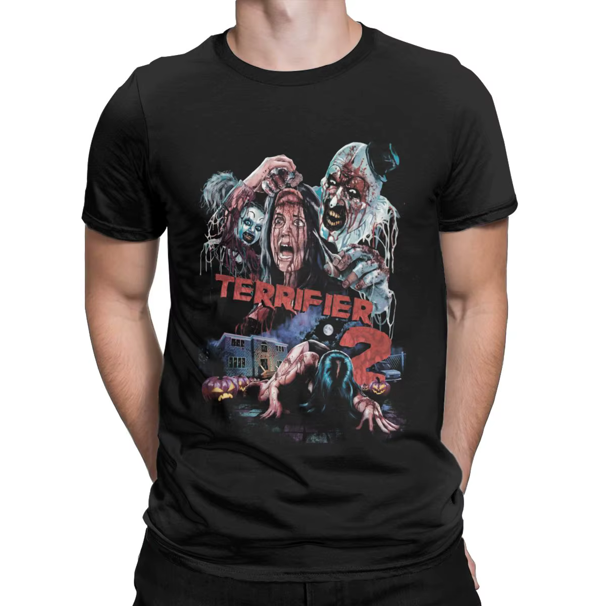 Années 80 vintage Terrifier 2 100% coton loisirs T-Shirt films d'horreur film slasher film effrayant