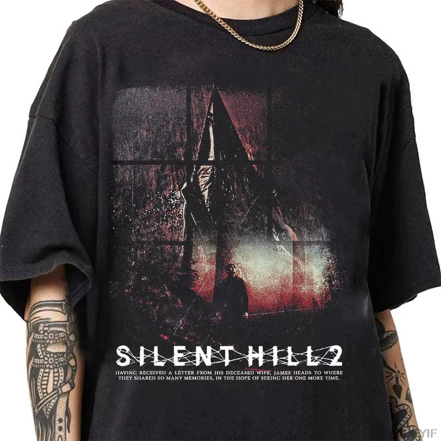T-shirt Silent Hill 2 pour hommes et femmes, en coton, à manches courtes, hauts d'été, t-shirt de lo