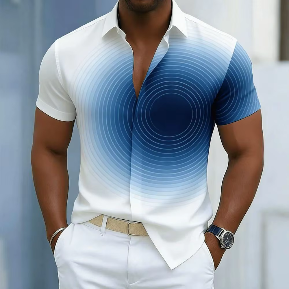 Chemise décontractée sportive imprimée en 3D, séchage rapide, respirante, pour les vacances, en tiss