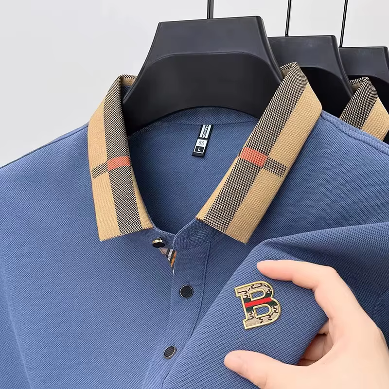 Polo à manches courtes avec logo de marque de luxe pour hommes, nouveau t-shirt d'été haut de gamme 