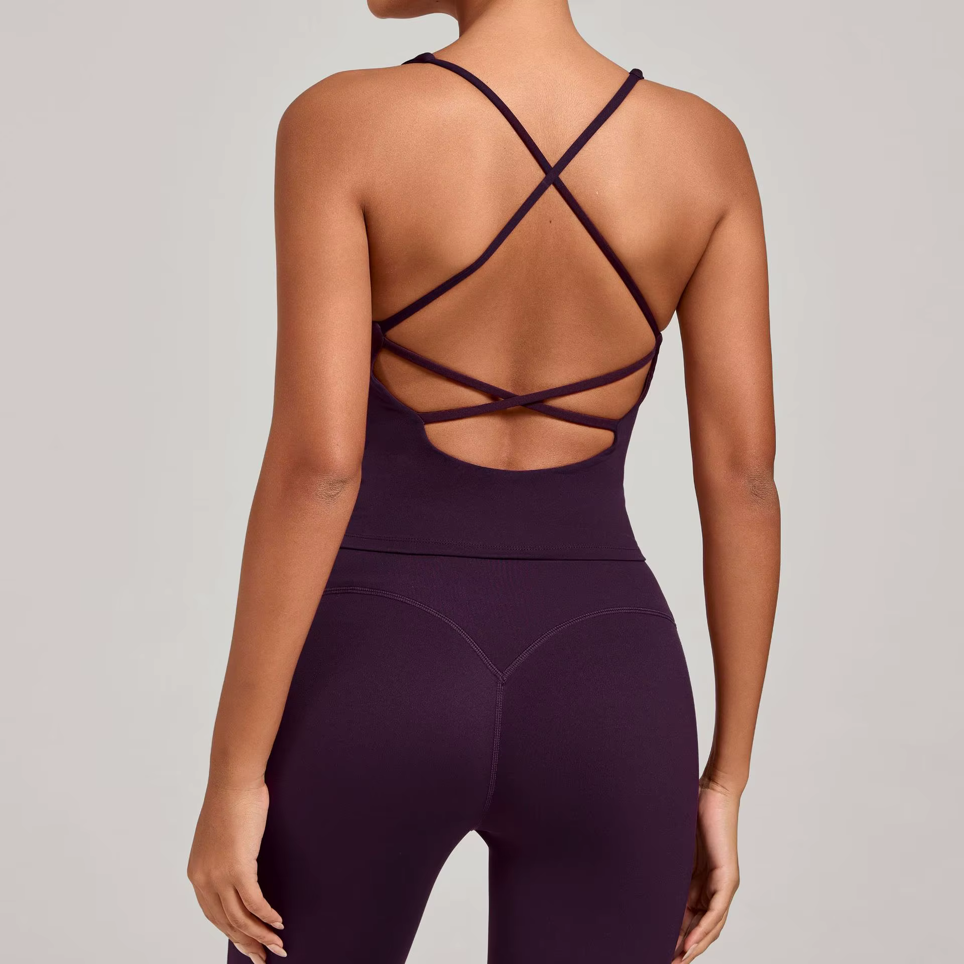 En gros Hauts de sport pour femme avec rembourrage, effet push-up, pour Pilates, Yoga, Gym, Fitness 