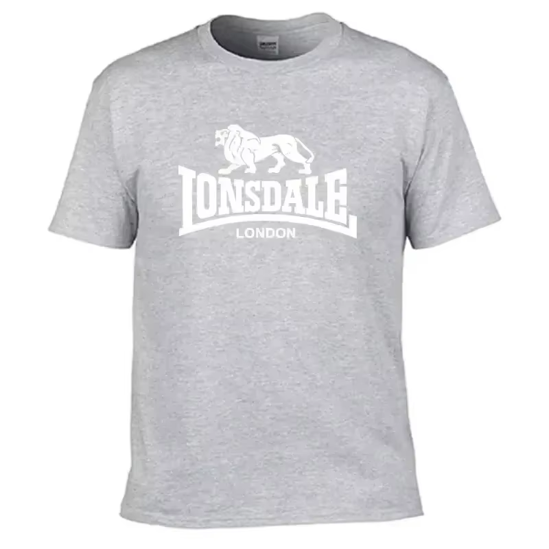 T-shirt à manches courtes pour homme avec imprimé Lion Lonsdale, style streetwear ample et confortab