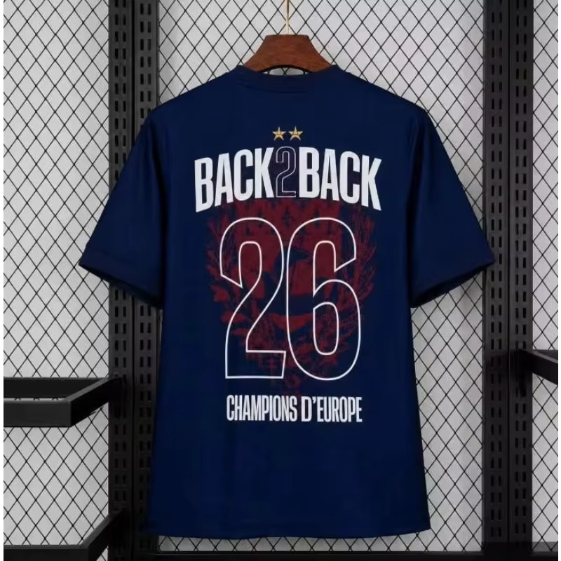 Nouveau T-shirt Dembélé Back 2 Back Champions Été 2026 – Célébration du Trophée N°10 – Tee-shirt de 