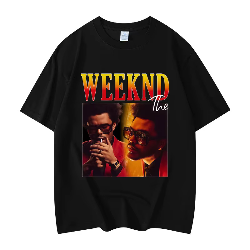 T-shirts graphiques du rappeur The Weeknd pour hommes et femmes, vêtements Hip Hop, T-shirt à manche