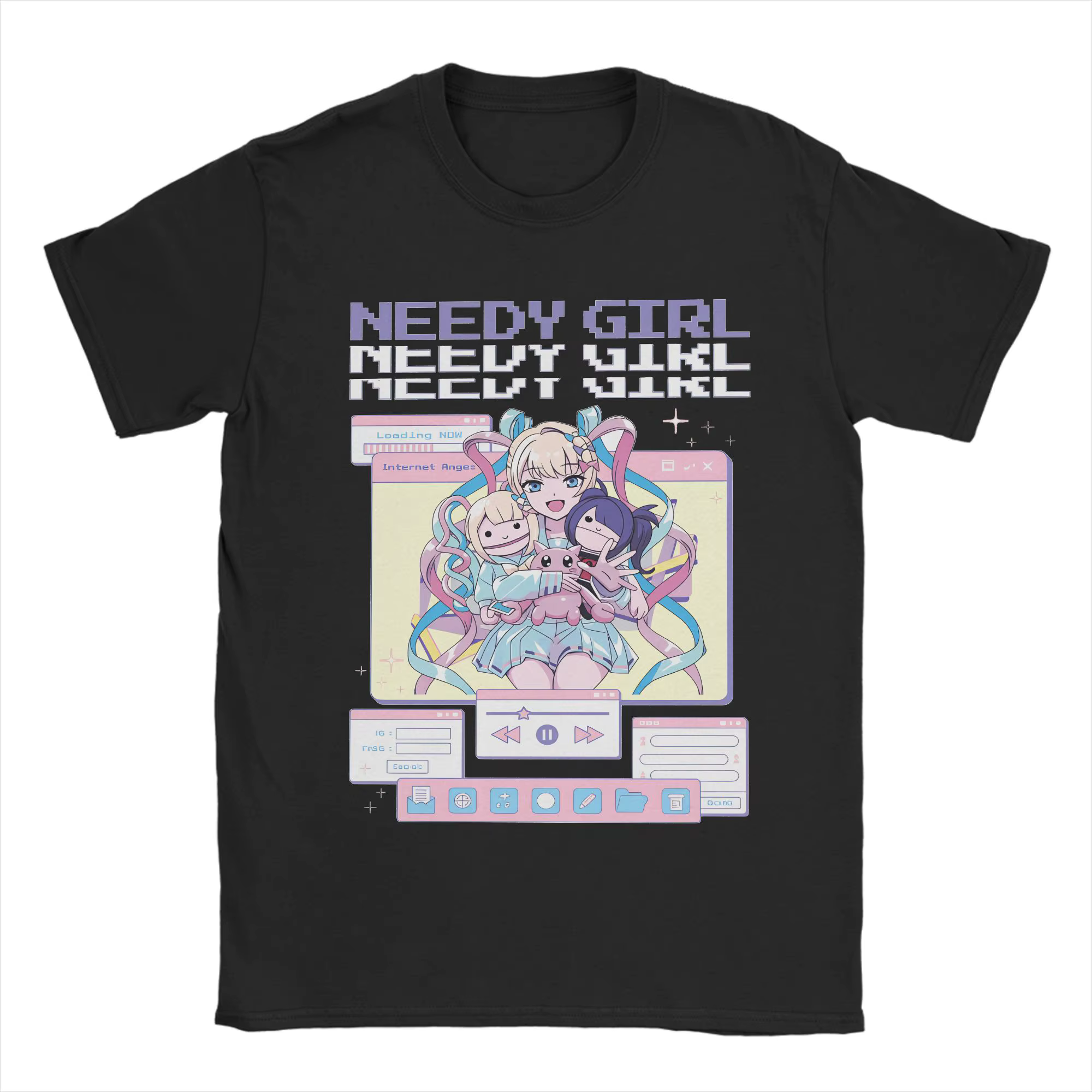 Loisirs nouveauté néergé Streamer surcharge T-Shirt pour hommes col rond 100% coton T-Shirt à manche