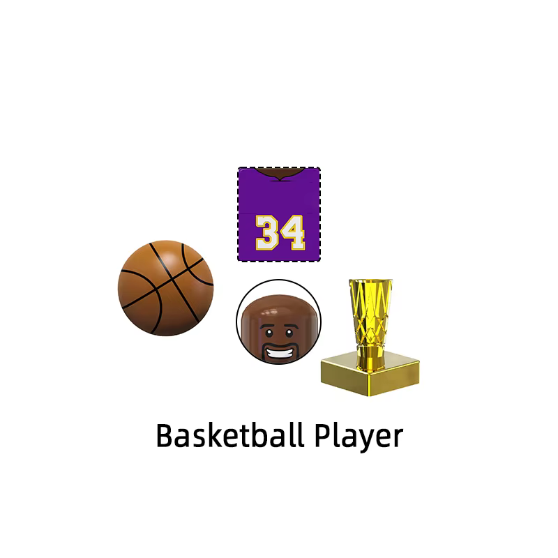 Le célèbre joueur de basket-ball, numéro étoile 34 24 23 30, blocs de modèles, ensemble de briques M