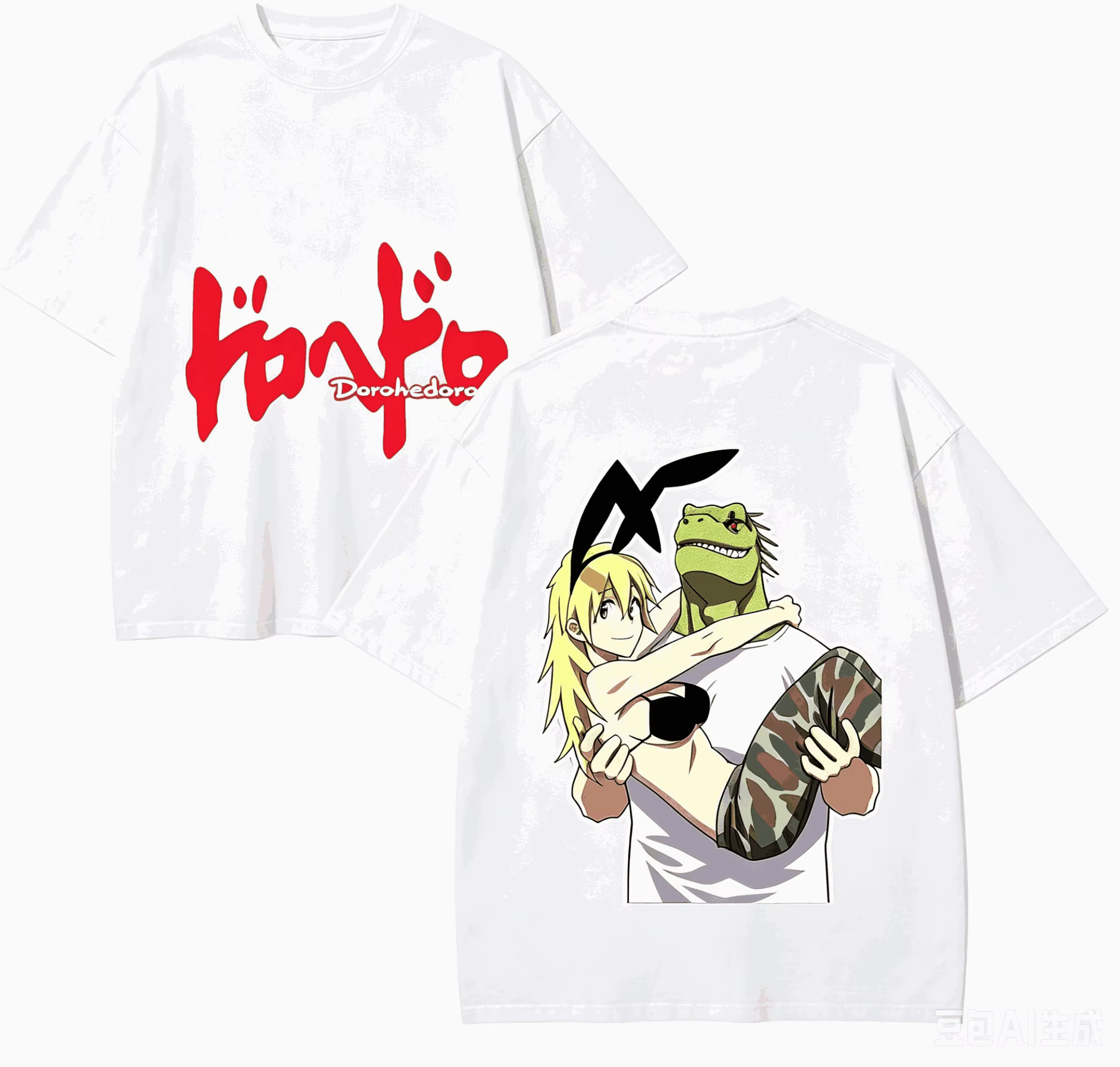T-shirt Dorohedoro pour amoureux de l'anime, en coton Harajuku, nouveau modèle surdimensionné unisex