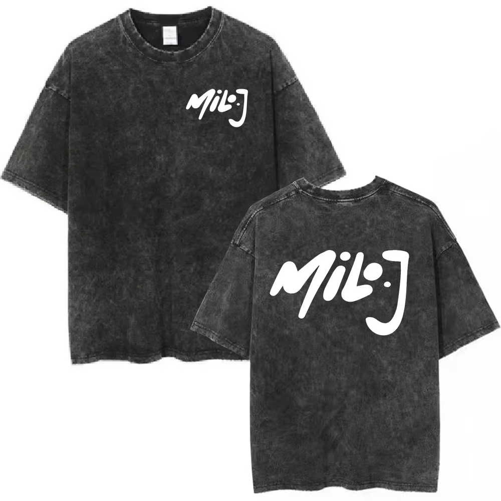 T-shirt Rapper Milo J Tour 111 Album Merch T-shirts Homme Femme Mode Hip Hop Vintage Lavé Manches Co