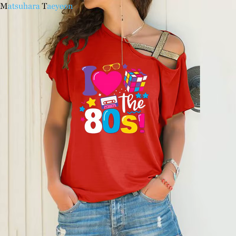 J'aime les 80 t-shirt pour les femmes fête drôle Vintage t-shirts meilleur cadeau hauts et t-shirts 