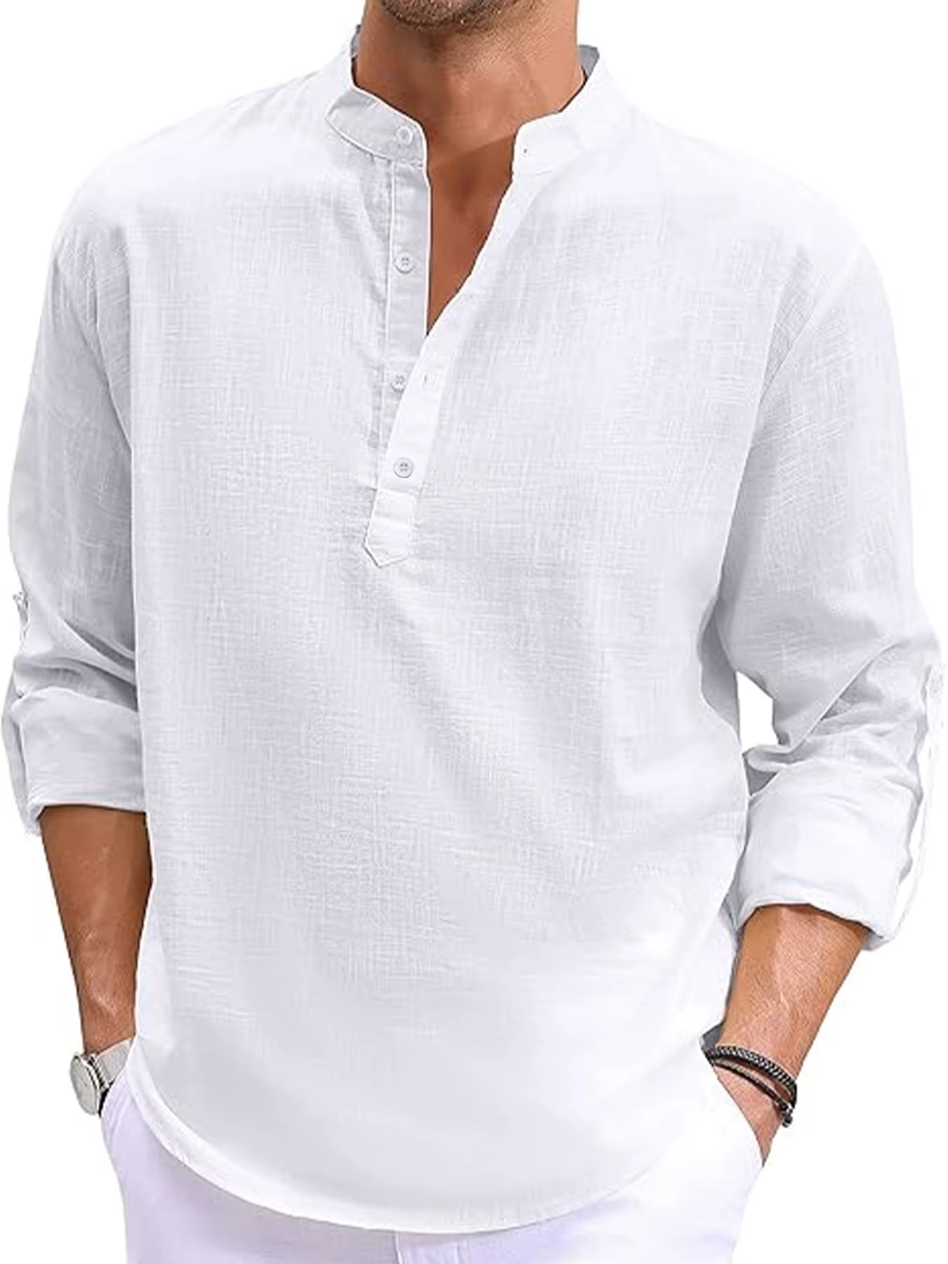 T-shirt à manches longues en lin pour hommes, chemises en coton de styliste, Streetwear léger, coule