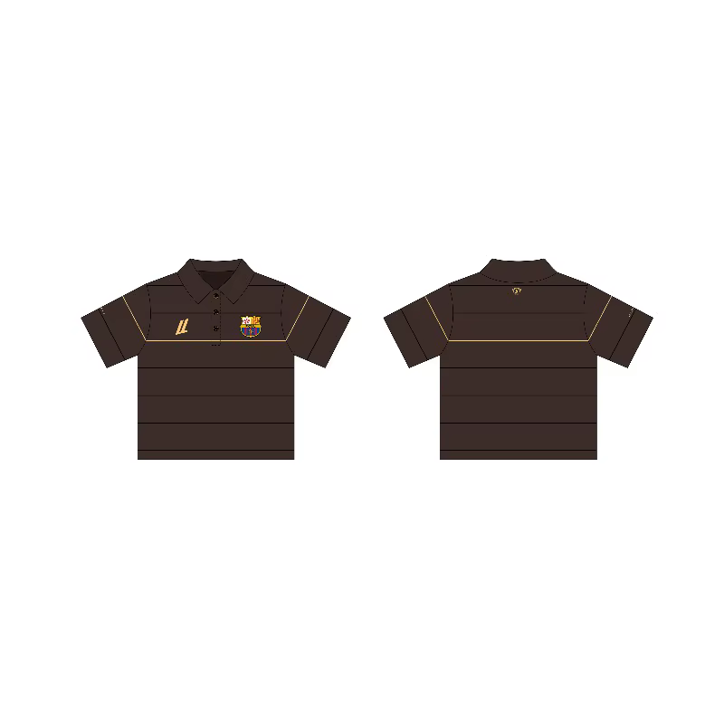 Polo Y2K Barca rétro bicolore avec logo brodé – Sweatshirt unisexe décontracté style streetwear pour