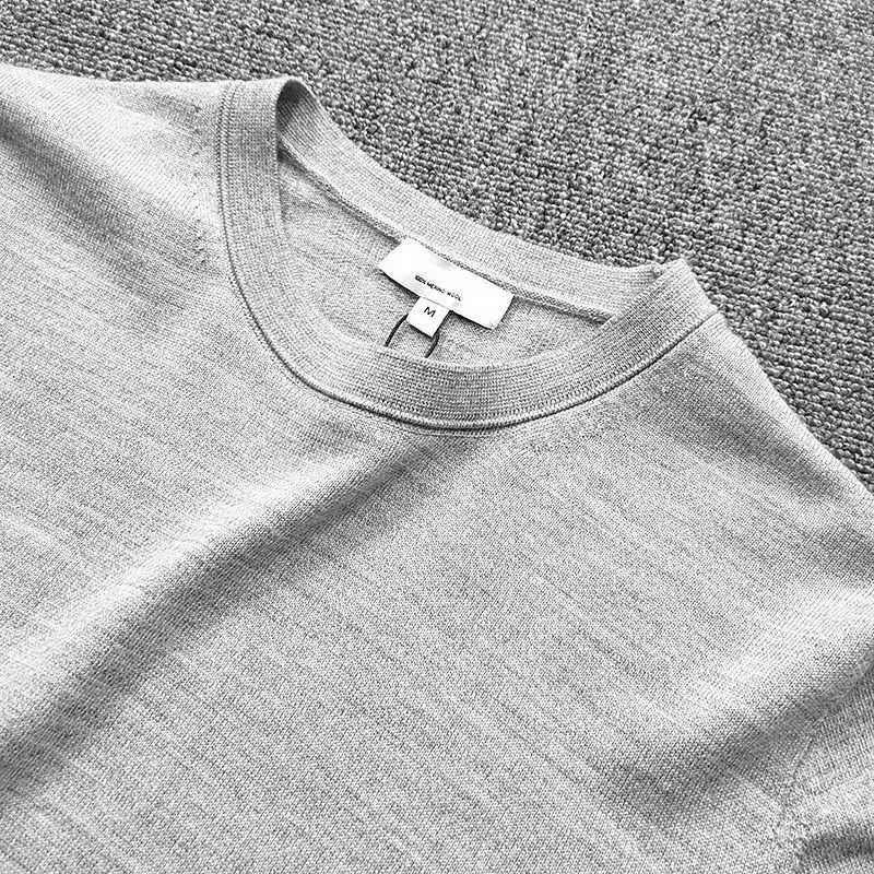 T-shirt à manches courtes et col rond pour hommes, 100% laine mérinos, haut ultra fin, t-shirts en t