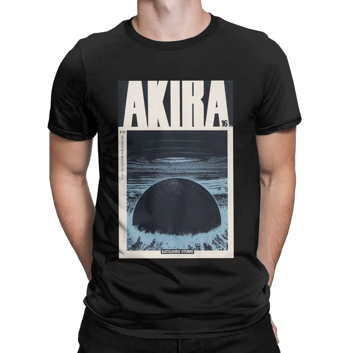 Akira – t-shirt manches courtes col rond pour homme, classique et décontracté, en coton, avec dessin