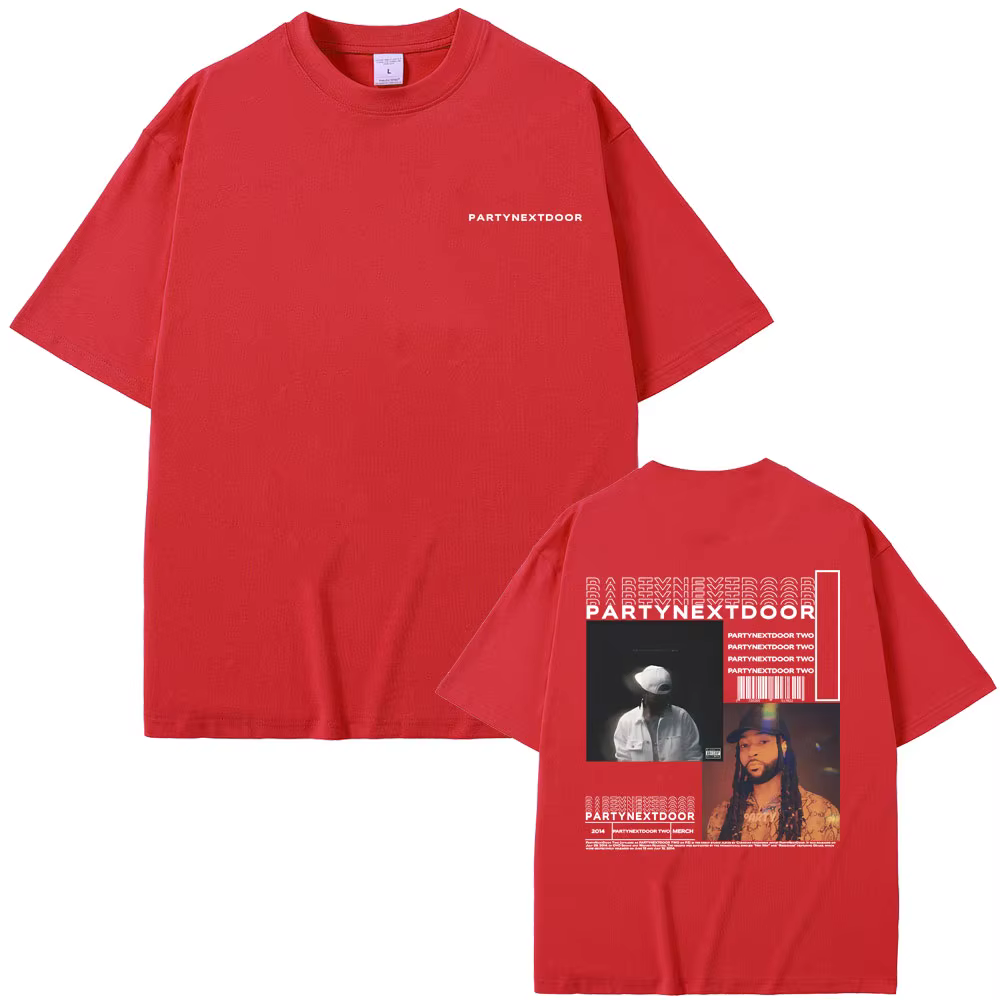 T-shirt imprimé double face pour hommes, Rared Partynextcentré, 2 albums, Hip Hop, Économie vintage,