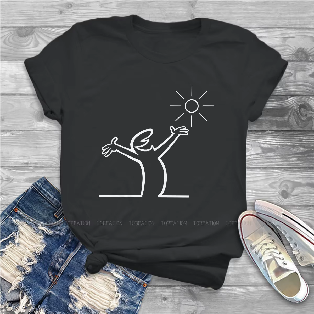 La Linea – t-shirt pour filles, estival et surdimensionné, Kawaii, 5XL