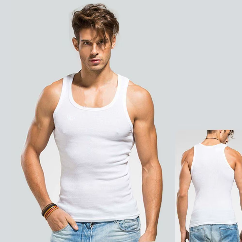 Offre spéciale hommes sans manches respirant Fitness gilet basique élastique débardeur hommes coton