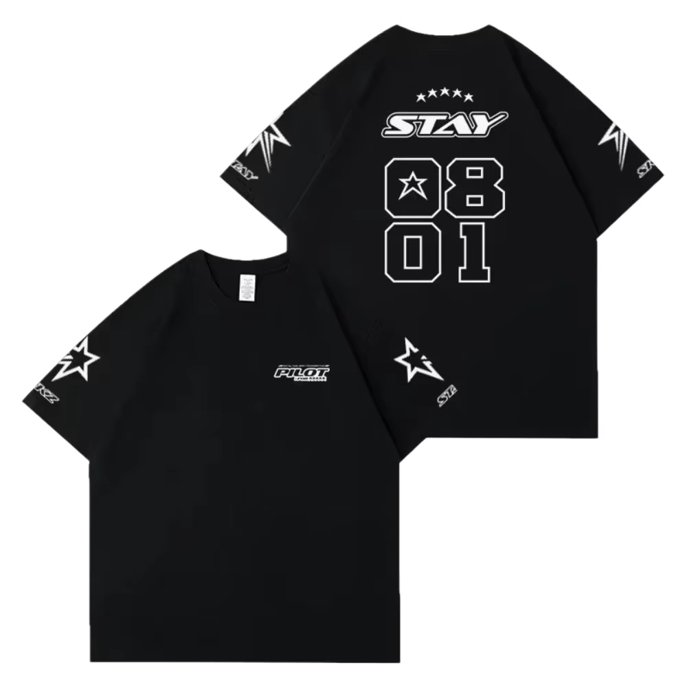 T-shirt Kpop Stay pour hommes et femmes, vêtements d'été en pur coton, T-shirt décontracté à manches