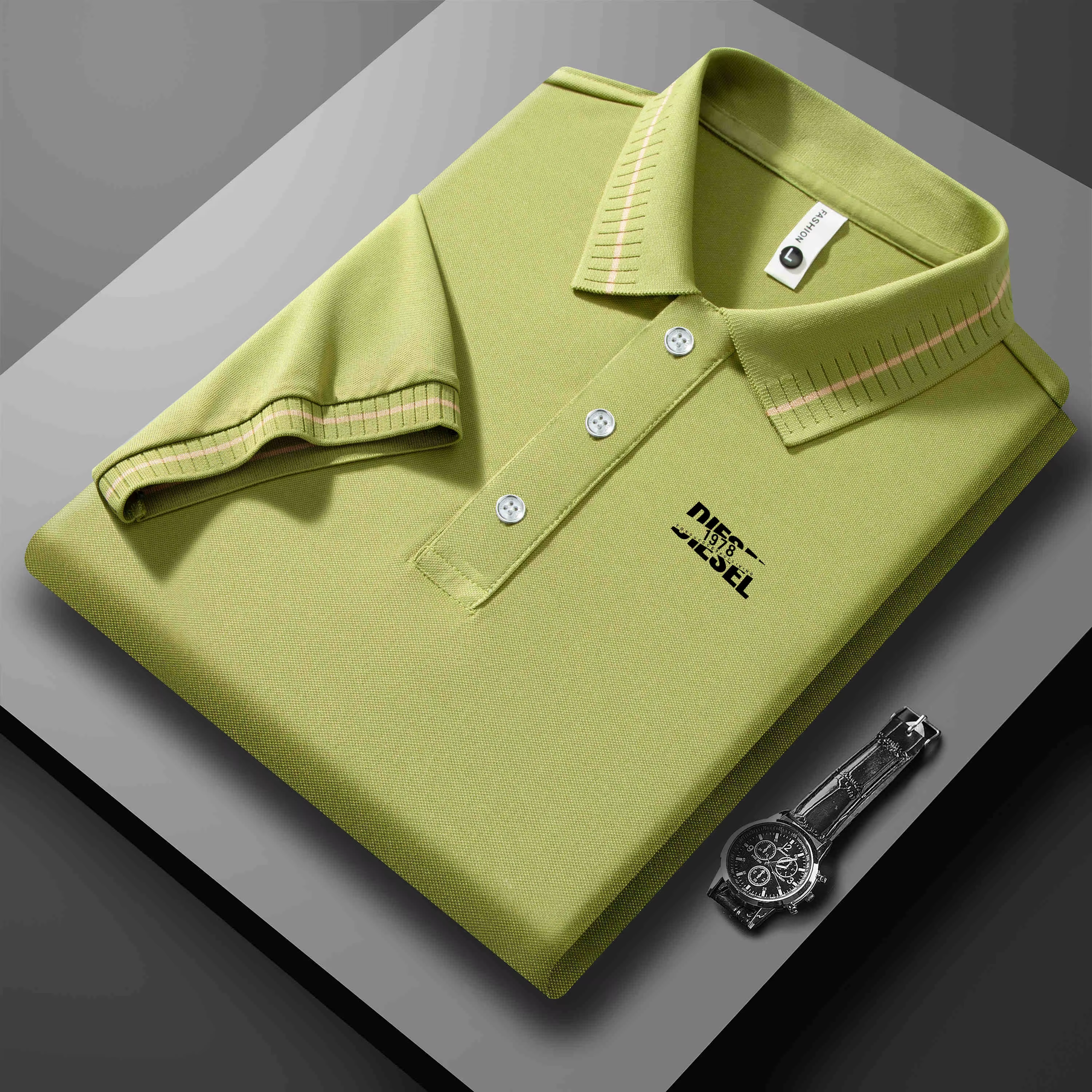 Polo d'été pour homme à manches courtes 2026 – Nouveau modèle décontracté avec poche et revers, styl