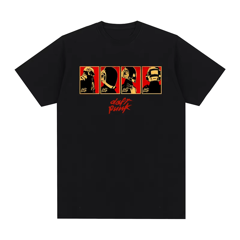 Daft – T-shirt Punk Bros pour homme et femme, haut en coton, avec la musique électronique Discovery 