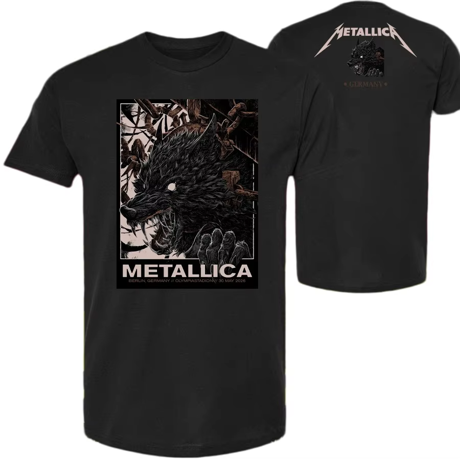 Metallica M72 Berlin Olympiastadion Rock Merch 2026 nouveau t-shirt 100% coton unisexe pour hommes e