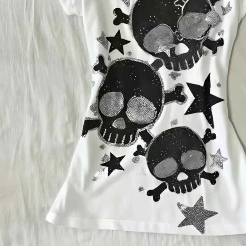 T-shirts pour femmes japonais Y2k, vêtements tendance des années 2000, hauts, imprimé graphique étoi