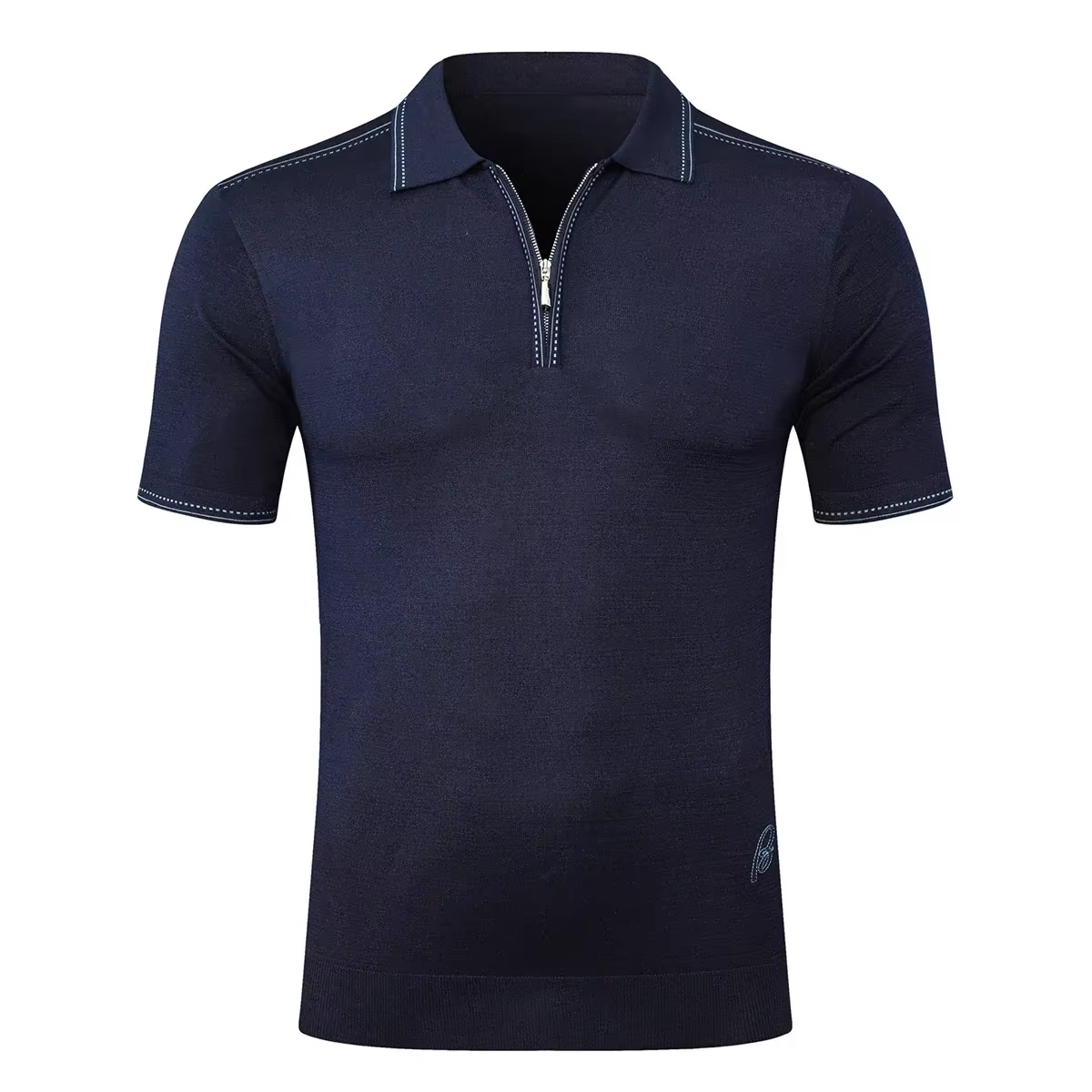 BILLIONAIRE BLSK CPRT polo soie hommes 2026 nouvelle couleur unie élastique à manches courtes mince 