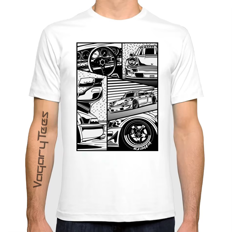 JDM ATIONS-T-shirt Fragment RWB, Fin de l'été, Mode, 964 T-shirt Blanc Jdm Boost Turbo, T-shirt GérR