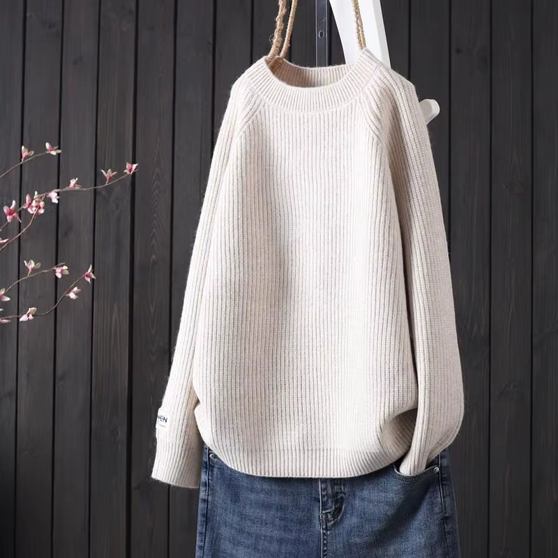 Pull en cachemire pour femmes 2025 tendance Style coréen col rond mode épais Crochet hauts vêtements