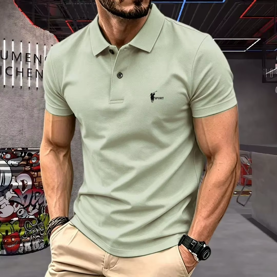 Polo homme été 2026 respirant à manches courtes – Chemise de golf et de bureau pour homme