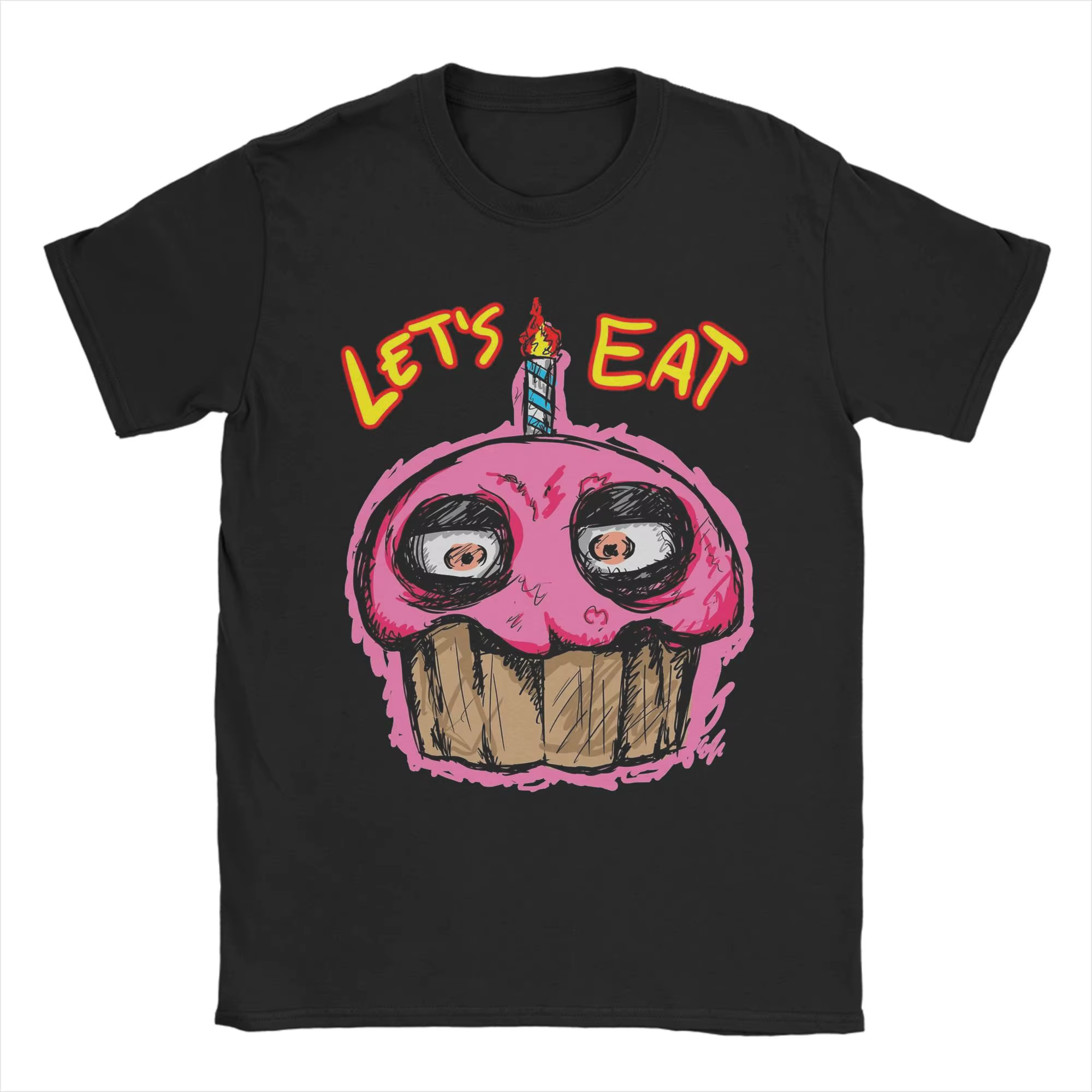 Hommes T-Shirts FNAF à Freddys Cupcake drôle coton t-shirt à manches courtes T-Shirts col rond vêtem