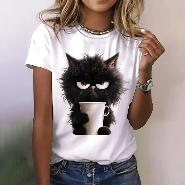 Économie College chat 3D pour femmes, mode Kawaii, décontracté, Harajuku, vêtements féminins mignons
